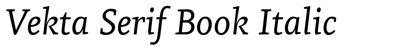 Vekta Serif Book Italic